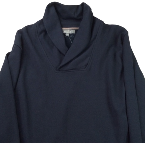 Marled French Terry Shawl Collar Pullover Size L - Picture 3 of 11